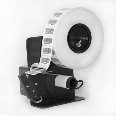 U25 semi-automatic Label dispenser with a roll of labels on a white background