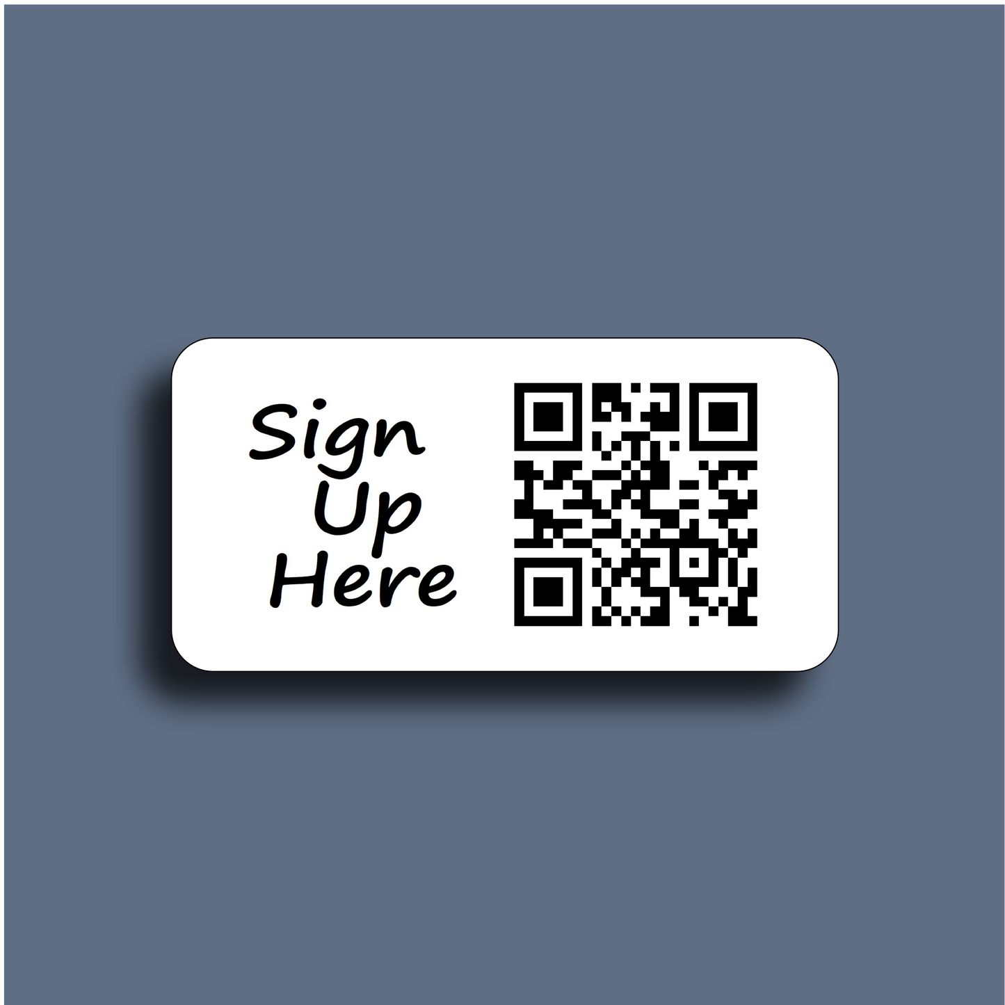 Interactive Marketing Social Media QR code label "Sign Up Here!" - Instagram, Facebook, TikTok, Snapchat