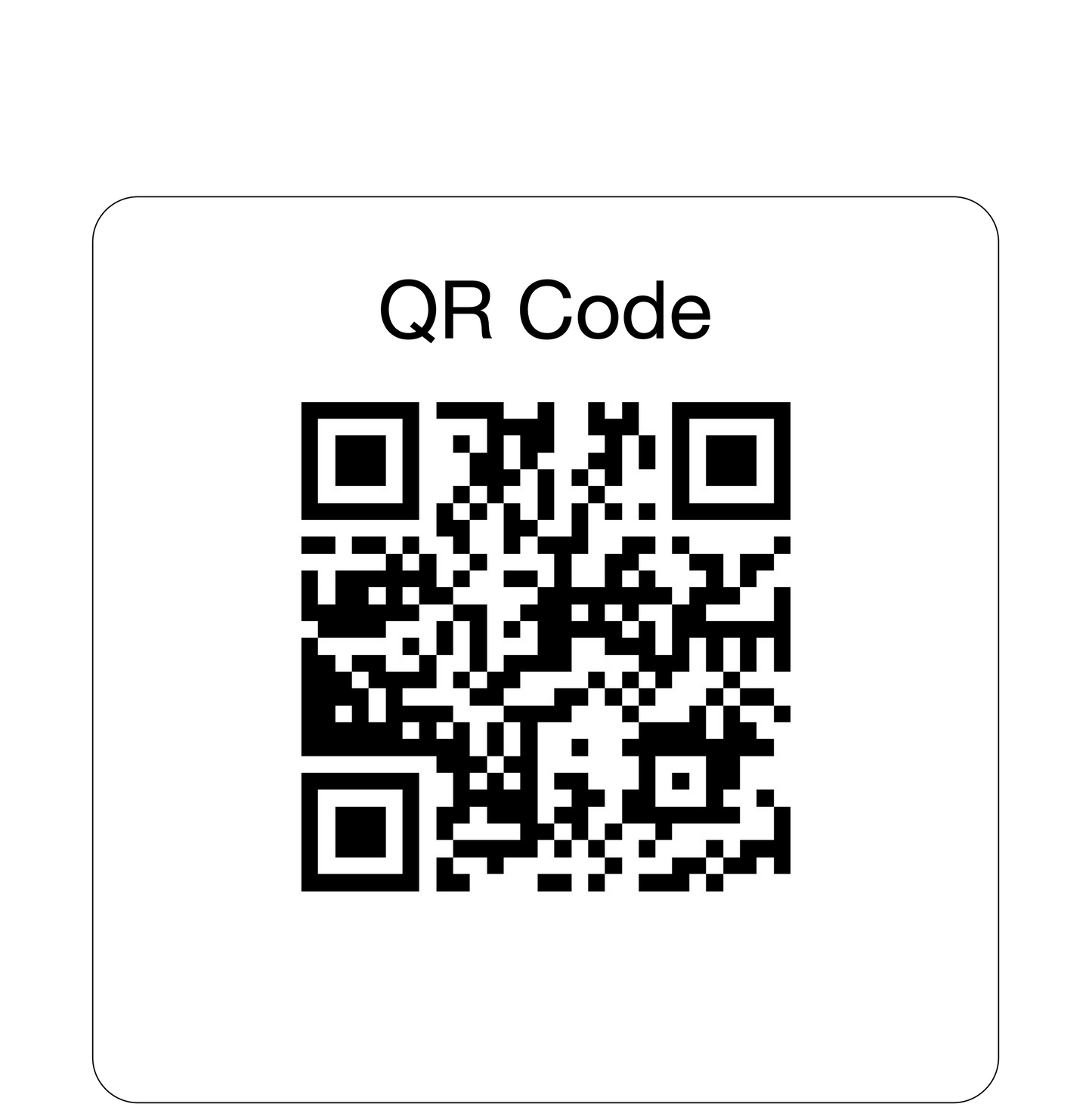 QR code on a white label or sticker
