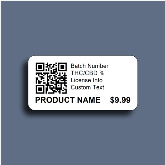 Cannabis CoV Compliance QR Code Label with custom text