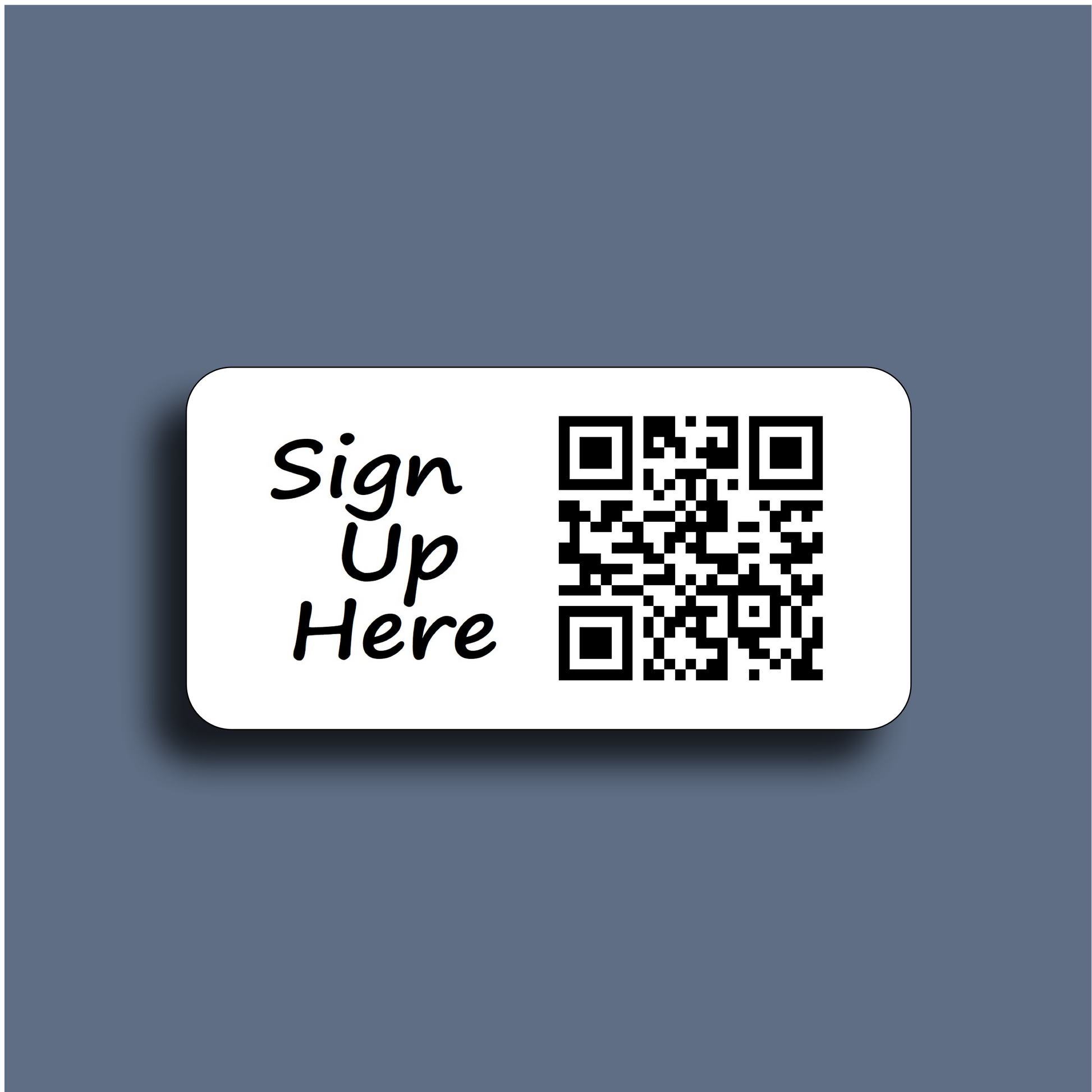 Interactive Marketing Social Media QR code label "Sign Up Here!"  - Instagram, Facebook, TikTok, Snapchat
