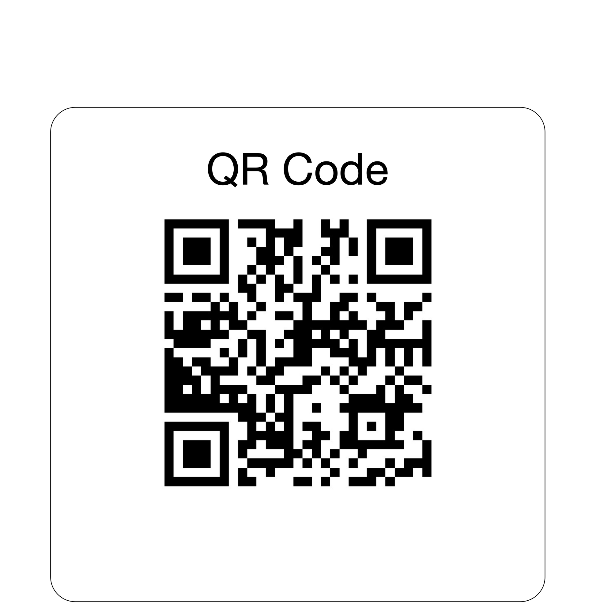 QR code on a white label or sticker