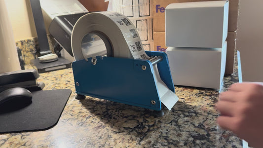 Manual label dispenser usage video